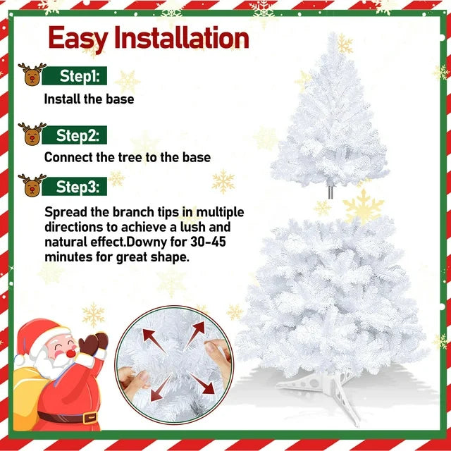 Teedor 4ft Artificial Christmas Tree, Unlit Christmas Pine Tree with 200 Branch Tips, Xmas Full Tree for Home Party Holiday Decor