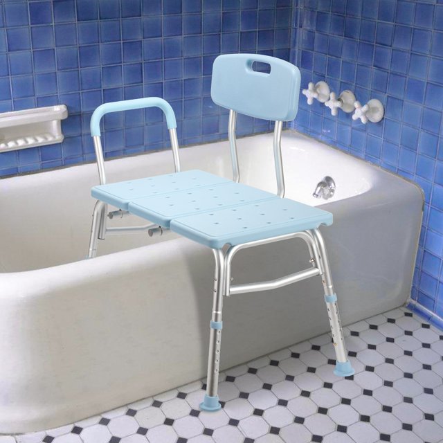 Teedor Shower Stool, Anti-Slip Bath Shower Seat for Tub and Bathroom, Bath Chair Stool with Padded Armrest for Elderly, Senior, Handicap and Injured, 300lbs