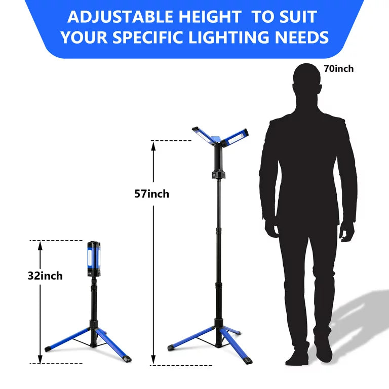 Rechargeable LED Work Light with Tripod 2000 Lumens 20W 8000mah