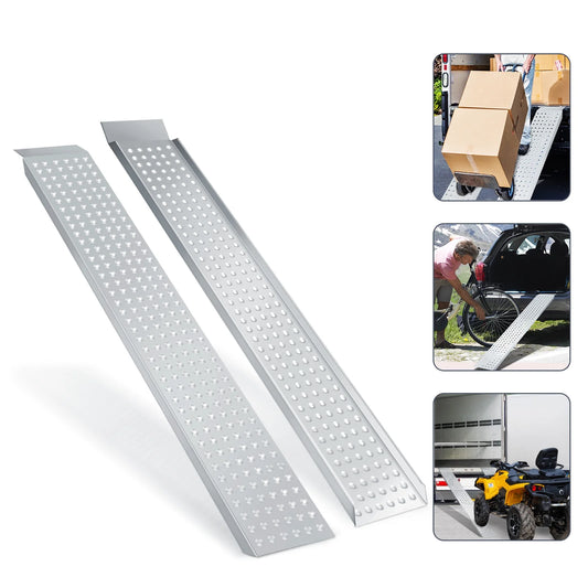 Teedor 63" L x 9.3" W Loading Ramps 1 Pair, Galvanized Steel Mower Ramps, Anti-Slip Rustproof, Shed Ramps 882 lbs