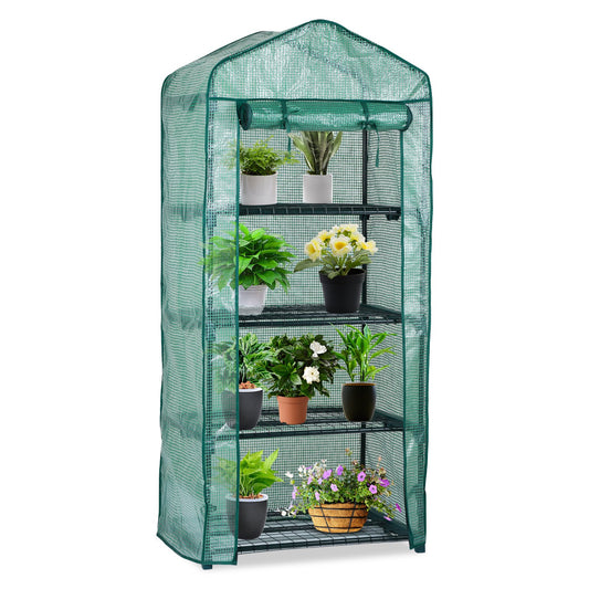 Teedor Portable House-Shaped Mini Greenhouse, 27.5" W x 20" D x 63" H