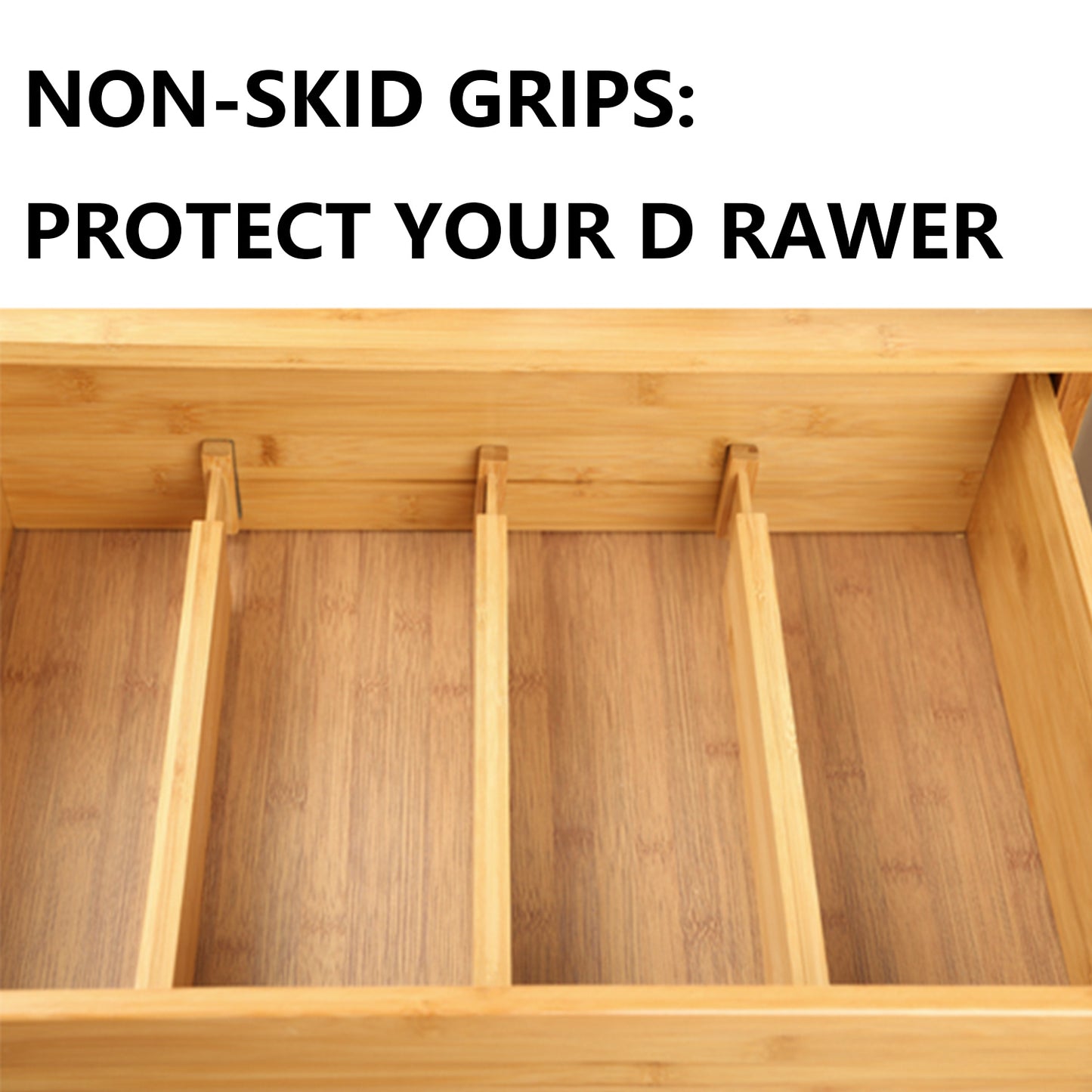 Bamboo Drawer Dividers, 4 Pack Expandable Drawer Dividers Organizers, 17-22 inches Adjustable