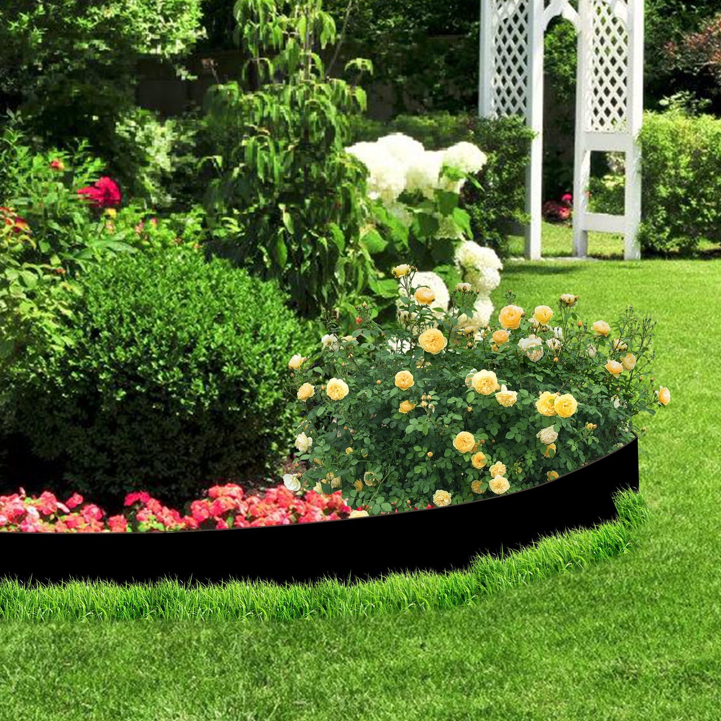 Landscape Garden Border Edging Plastic ,Landscape Coiled Edging, Grass Barrier, Bender Board, Weed Barrier, Garden Borders, 4.7 in x 32.8 ft, 0.78 in Thickness, Easy to Install, Black