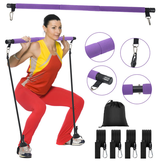 Pilates Bar Kit 11 PCS Resistance Band Set Yoga Pilates, Flex Bands